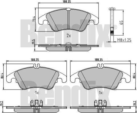 BENDIX 510595 - Гальмівні колодки, дискові гальма autozip.com.ua