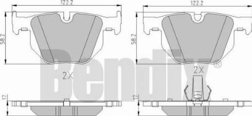 BENDIX 510596 - Гальмівні колодки, дискові гальма autozip.com.ua