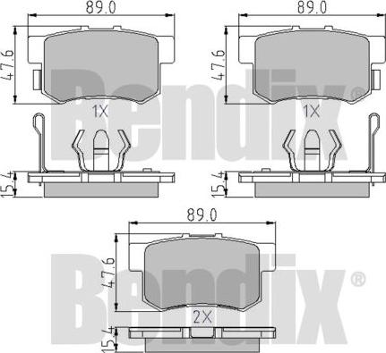 BENDIX 510591 - Гальмівні колодки, дискові гальма autozip.com.ua