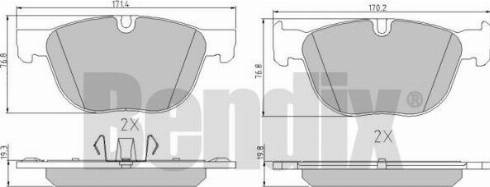 BENDIX 510597 - Гальмівні колодки, дискові гальма autozip.com.ua