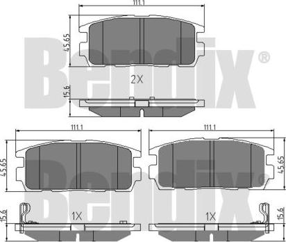 BENDIX 510549 - Гальмівні колодки, дискові гальма autozip.com.ua