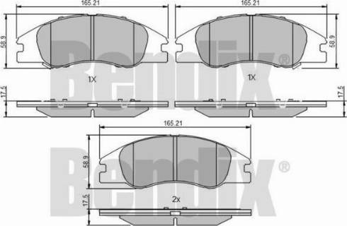 BENDIX 510541 - Гальмівні колодки, дискові гальма autozip.com.ua