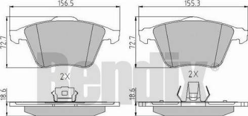 BENDIX 510554 - Гальмівні колодки, дискові гальма autozip.com.ua