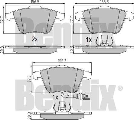 BENDIX 510551 - Гальмівні колодки, дискові гальма autozip.com.ua