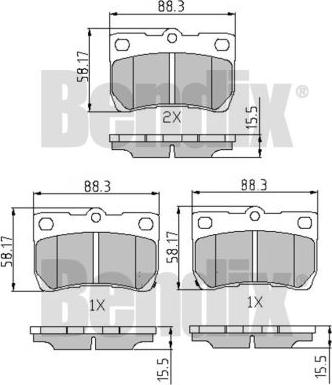 BENDIX 510561 - Гальмівні колодки, дискові гальма autozip.com.ua