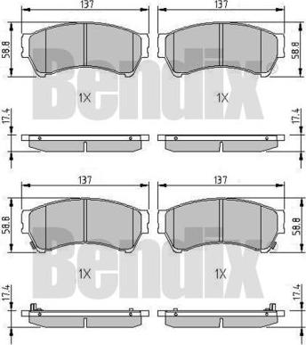 BENDIX 510568 - Гальмівні колодки, дискові гальма autozip.com.ua