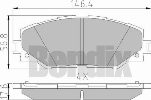 BENDIX 510500 - Гальмівні колодки, дискові гальма autozip.com.ua