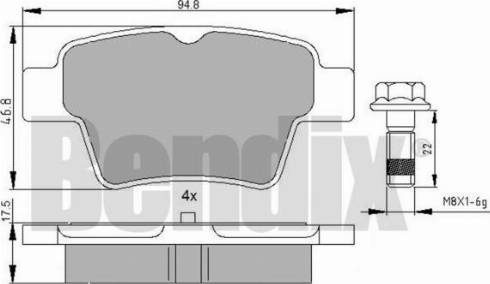 BENDIX 510514 - Гальмівні колодки, дискові гальма autozip.com.ua