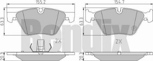 BENDIX 510512 - Гальмівні колодки, дискові гальма autozip.com.ua