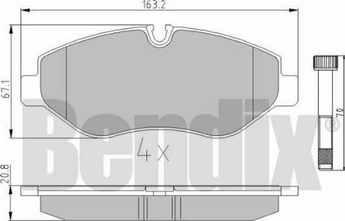 BENDIX 510517 - Гальмівні колодки, дискові гальма autozip.com.ua