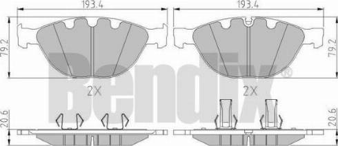 BENDIX 510588 - Гальмівні колодки, дискові гальма autozip.com.ua