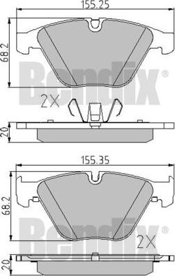 BENDIX 510587 - Гальмівні колодки, дискові гальма autozip.com.ua