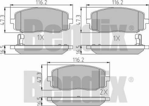 BENDIX 510539 - Гальмівні колодки, дискові гальма autozip.com.ua