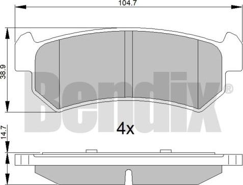 BENDIX 510524 - Гальмівні колодки, дискові гальма autozip.com.ua