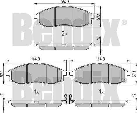 BENDIX 510521 - Гальмівні колодки, дискові гальма autozip.com.ua