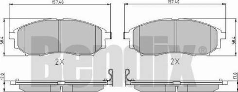 BENDIX 510522 - Гальмівні колодки, дискові гальма autozip.com.ua