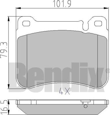 BENDIX 510574 - Гальмівні колодки, дискові гальма autozip.com.ua