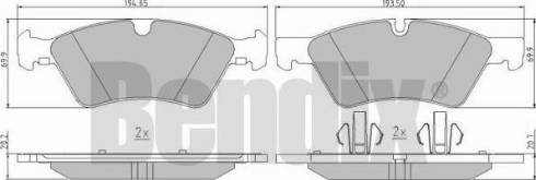 BENDIX 510575 - Гальмівні колодки, дискові гальма autozip.com.ua