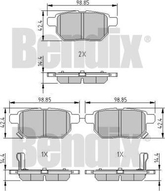 BENDIX 510573 - Гальмівні колодки, дискові гальма autozip.com.ua