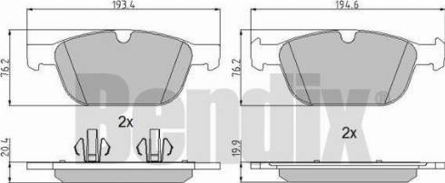 BENDIX 510649 - Гальмівні колодки, дискові гальма autozip.com.ua