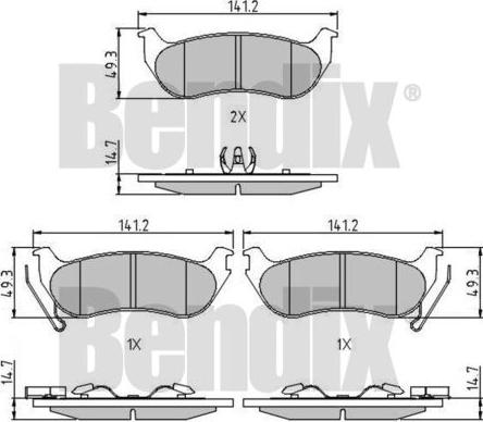 BENDIX 510644 - Гальмівні колодки, дискові гальма autozip.com.ua