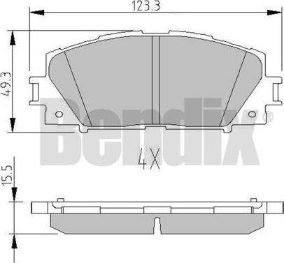 BENDIX 510645 - Гальмівні колодки, дискові гальма autozip.com.ua