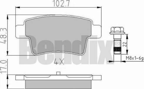 BENDIX 510651 - Гальмівні колодки, дискові гальма autozip.com.ua