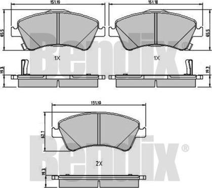 BENDIX 510608 - Гальмівні колодки, дискові гальма autozip.com.ua