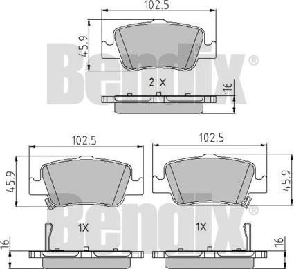 BENDIX 510607 - Гальмівні колодки, дискові гальма autozip.com.ua