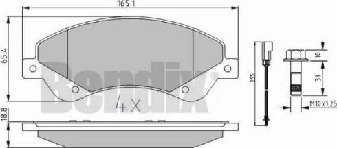 BENDIX 510615 - Гальмівні колодки, дискові гальма autozip.com.ua