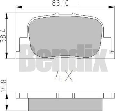 BENDIX 510682 - Гальмівні колодки, дискові гальма autozip.com.ua