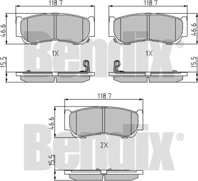 BENDIX 510687 - Гальмівні колодки, дискові гальма autozip.com.ua