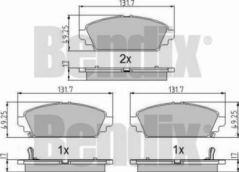 BENDIX 510638 - Гальмівні колодки, дискові гальма autozip.com.ua