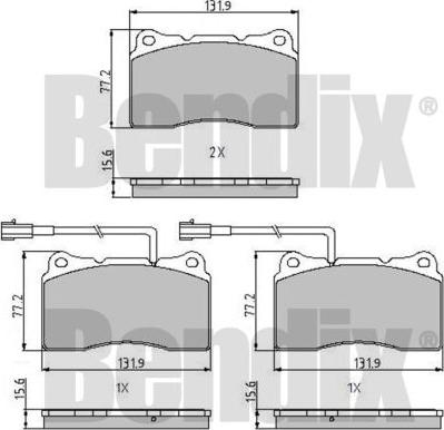 BENDIX 510637 - Гальмівні колодки, дискові гальма autozip.com.ua