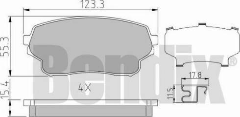 BENDIX 510629 - Гальмівні колодки, дискові гальма autozip.com.ua