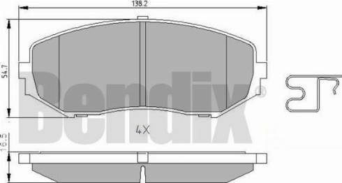 BENDIX 510624 - Гальмівні колодки, дискові гальма autozip.com.ua