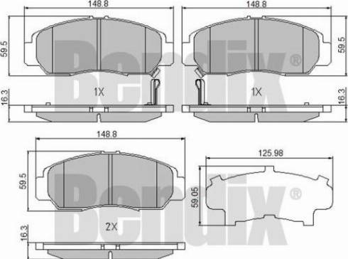 BENDIX 510625 - Гальмівні колодки, дискові гальма autozip.com.ua