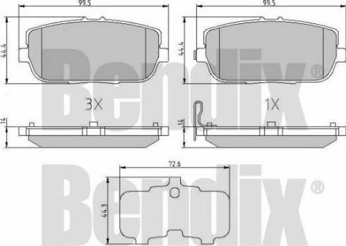 BENDIX 510627 - Гальмівні колодки, дискові гальма autozip.com.ua