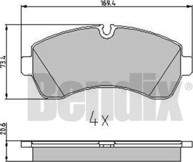 BENDIX 510670 - Гальмівні колодки, дискові гальма autozip.com.ua