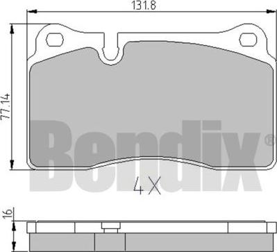 BENDIX 510671 - Гальмівні колодки, дискові гальма autozip.com.ua