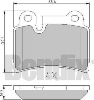 BENDIX 510672 - Гальмівні колодки, дискові гальма autozip.com.ua