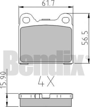 BENDIX 510091 - Гальмівні колодки, дискові гальма autozip.com.ua