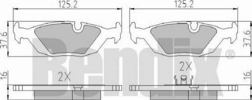 BENDIX 510046 - Гальмівні колодки, дискові гальма autozip.com.ua