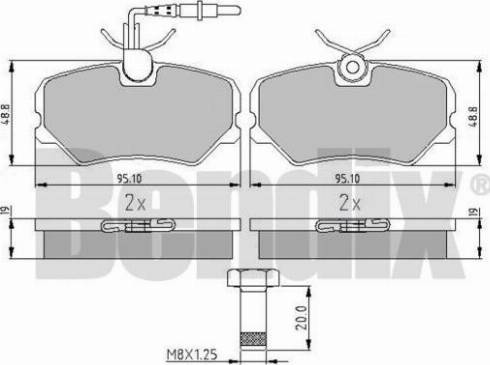 BENDIX 510060 - Гальмівні колодки, дискові гальма autozip.com.ua