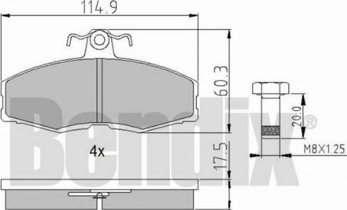 BENDIX 510062 - Гальмівні колодки, дискові гальма autozip.com.ua