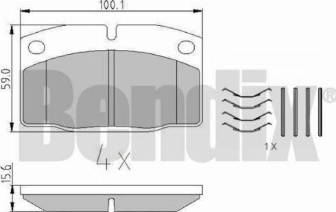 BENDIX 510016 - Гальмівні колодки, дискові гальма autozip.com.ua