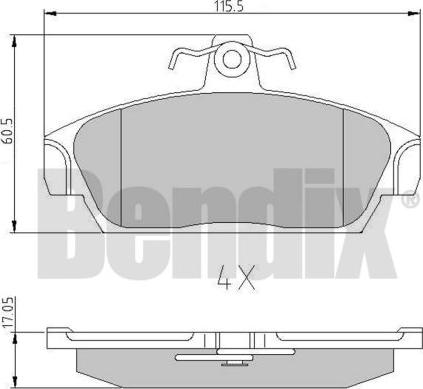 BENDIX 510085 - Гальмівні колодки, дискові гальма autozip.com.ua