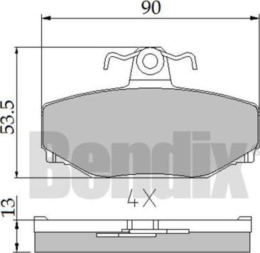 BENDIX Braking 510087 - Гальмівні колодки, дискові гальма autozip.com.ua