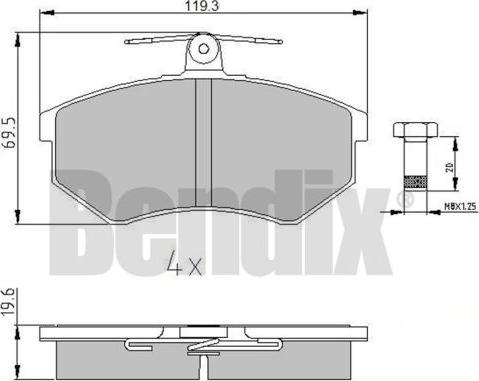 BENDIX 510030 - Гальмівні колодки, дискові гальма autozip.com.ua