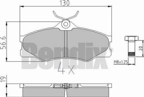 BENDIX 510020 - Гальмівні колодки, дискові гальма autozip.com.ua